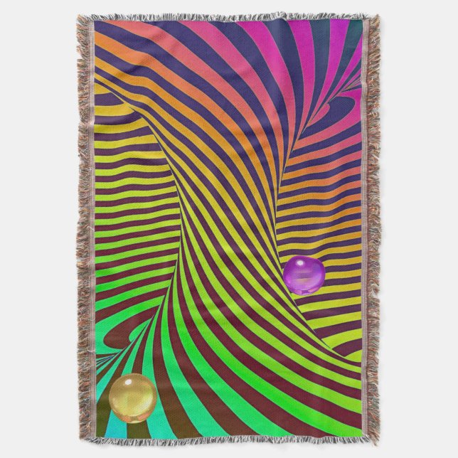 Manta Ilusión óptica de espiral de arcoíris con canicas (Frente vertical)