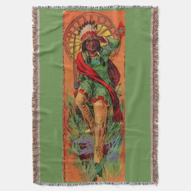 Manta Ilustracion 1919 del indio del nativo americano (Frente vertical)