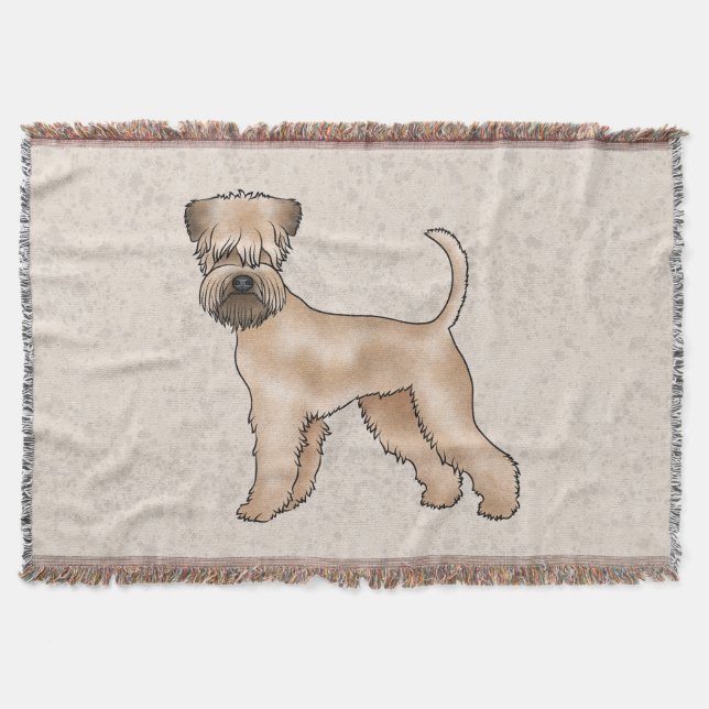 Manta Ilustración adorable del perro Terrier de Trigo de (Anverso)