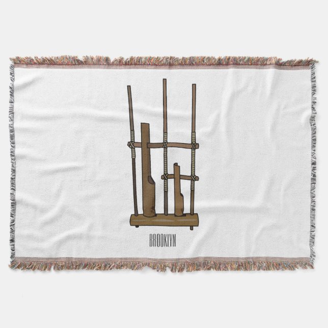 Manta Ilustracion de Angklung personalizado (Anverso)