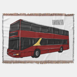 Manta Ilustración de dibujos animados de autobús de dos