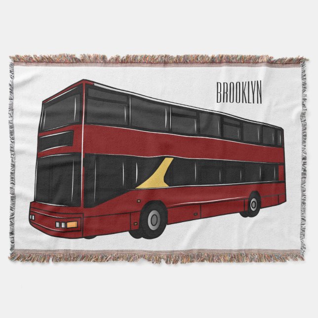 Manta Ilustración de dibujos animados de autobús de dos  (Anverso)