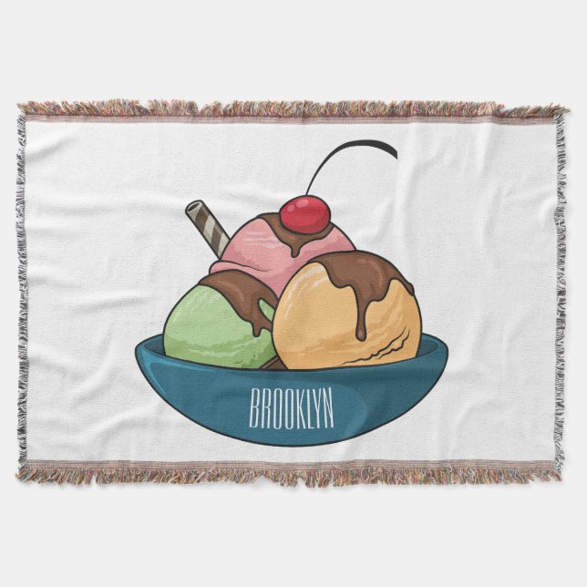 Manta Ilustracion de helado personalizado (Anverso)