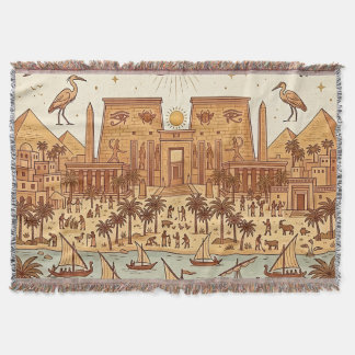 Manta Ilustración de la ciudad boho antigua egipcia - Te