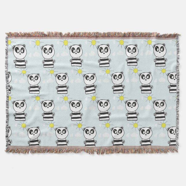 Manta Ilustración de Panda Adorable (Anverso)