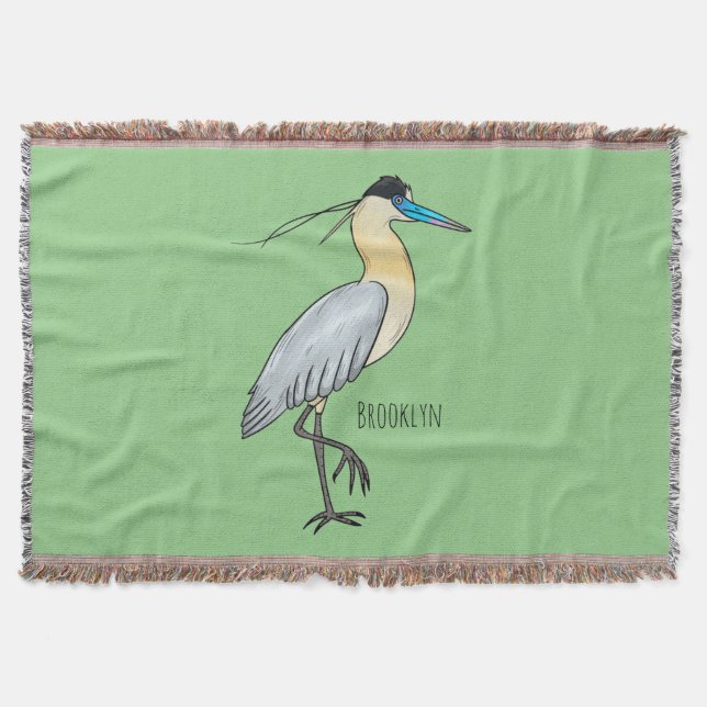 Manta Ilustracion de personalizado de aves de garza  (Anverso)