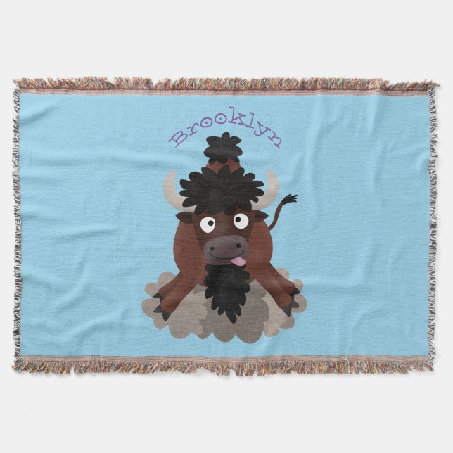 Manta Ilustracion de personalizado de bisontes búfalos d (Anverso)