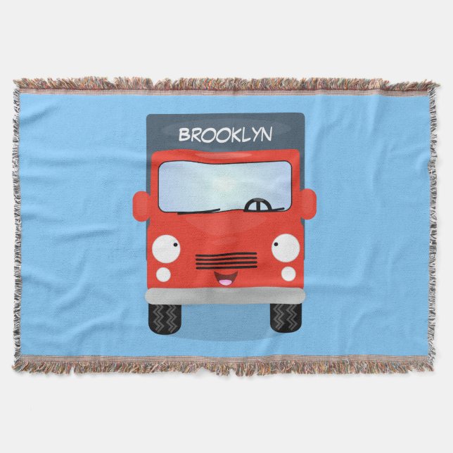 Manta Ilustracion de personalizado de camión de kawaii r (Anverso)