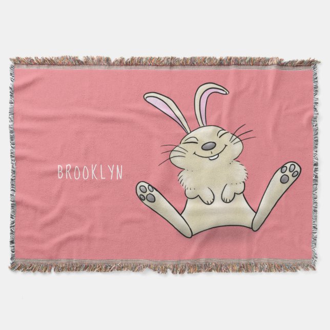Manta Ilustracion de personalizado de conejo de conejo d (Anverso)