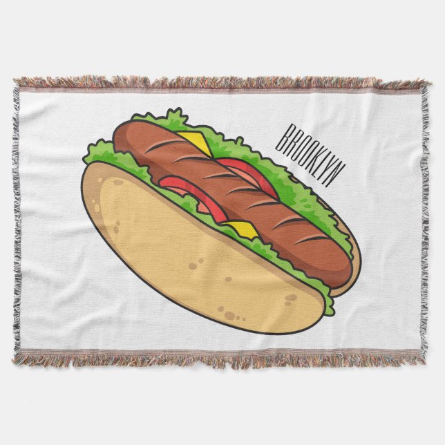 Manta Ilustracion de personalizado de hot dog (Anverso)