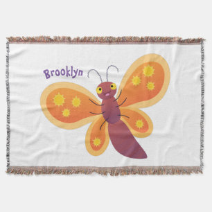 Manta Ilustracion de personalizado de mariposa naranja f