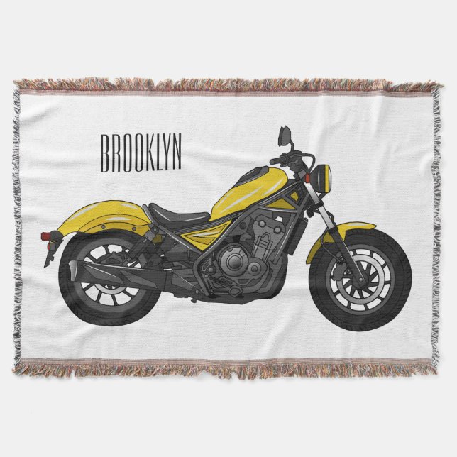 Manta Ilustracion de personalizado de motocicleta de cru (Anverso)