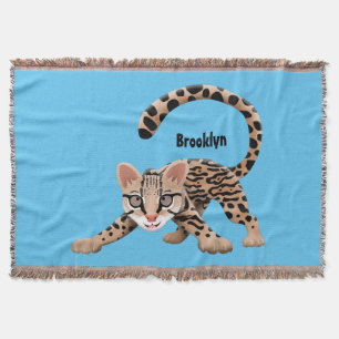 Manta Ilustracion de personalizado de ocelot de Cute