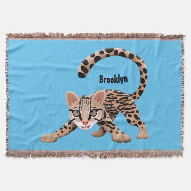 Manta Ilustracion de personalizado de ocelot de Cute (Anverso)