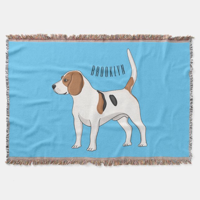 Manta Ilustracion de personalizado de perro Beagle (Anverso)