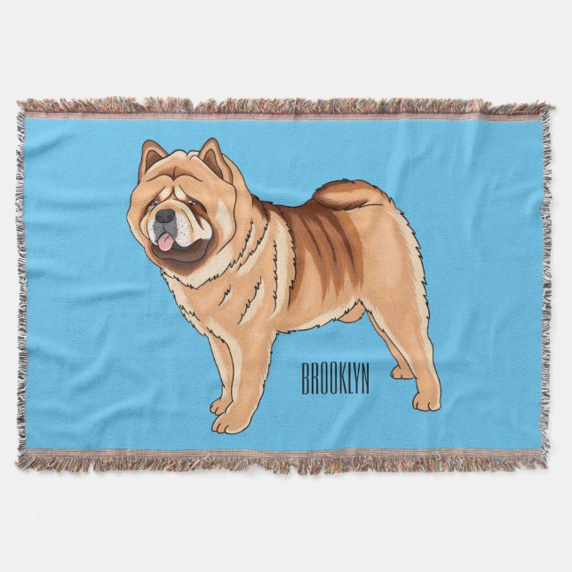 Manta Ilustracion de personalizado de perro Chow Chow (Anverso)