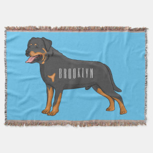 Manta Ilustracion de personalizado de perro de Rottweile