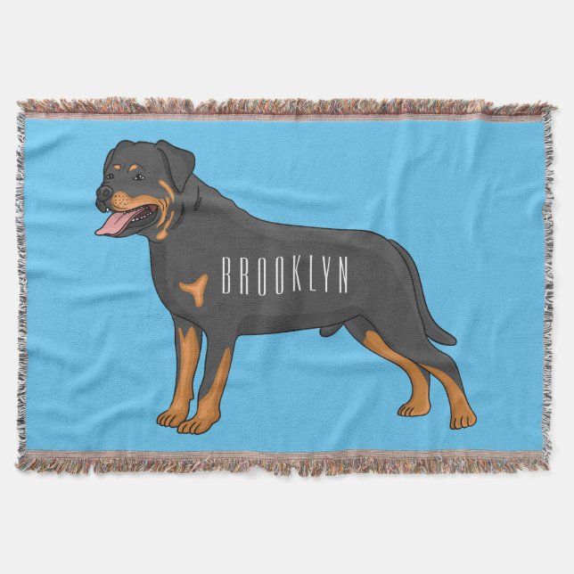Manta Ilustracion de personalizado de perro de Rottweile (Anverso)