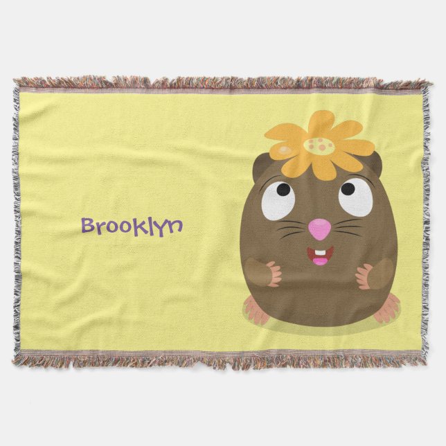 Manta Ilustracion de personalizado feliz de conejillo de (Anverso)