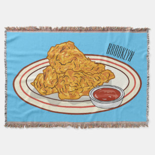 Manta Ilustracion de pollo frito personalizado
