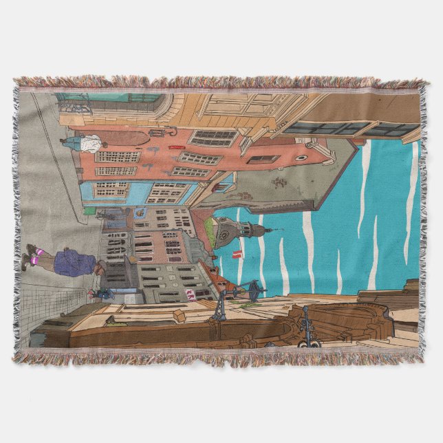 Manta Ilustracion del centro de Riga Latvia Cityscape (Anverso)