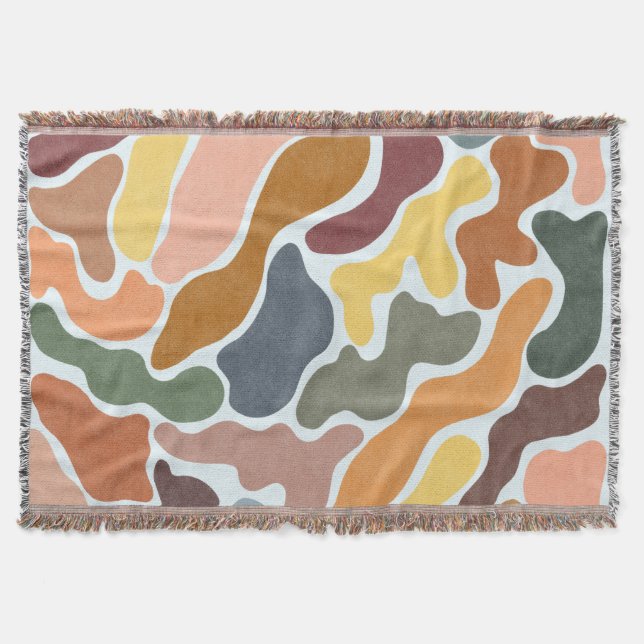 Manta Ilustracion moderno abstracto, de tonos tierra. (Anverso)