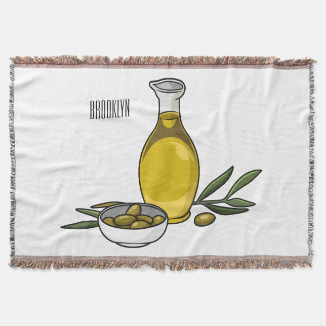 Manta Ilustracion personalizado de aceite de oliva (Anverso)