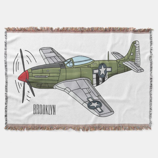Manta Ilustracion personalizado de avión militar (Anverso)