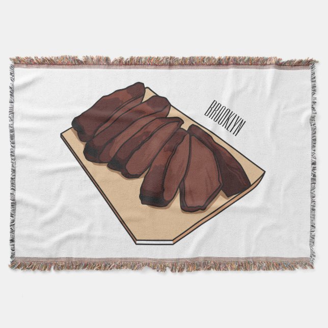Manta Ilustracion personalizado de brisket de carne (Anverso)