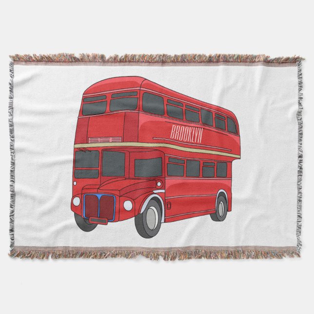 Manta Ilustracion personalizado de bus de dos pisos (Anverso)