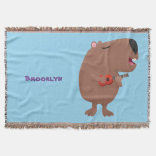 Manta Ilustracion personalizado de capybara ukulele cant