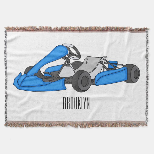 Manta Ilustracion personalizado de carreras de Kart (Anverso)