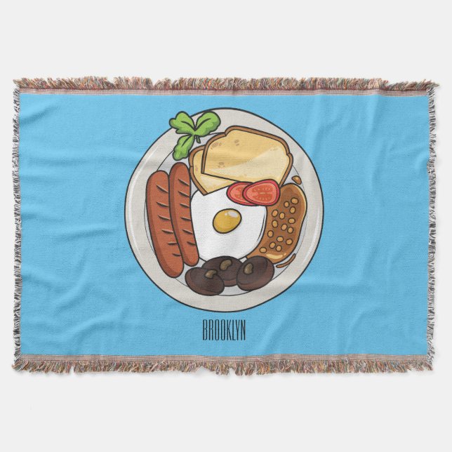 Manta Ilustracion personalizado de desayuno inglés (Anverso)
