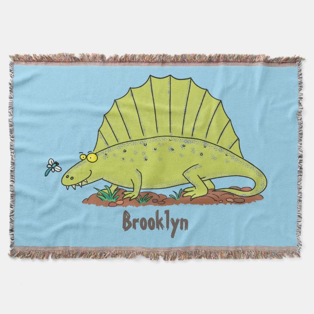 Manta Ilustracion personalizado de dimetrodon verde lind (Anverso)