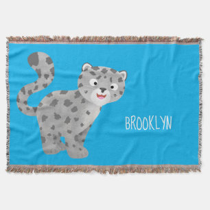 Manta Ilustracion personalizado de leopardo de las nieve
