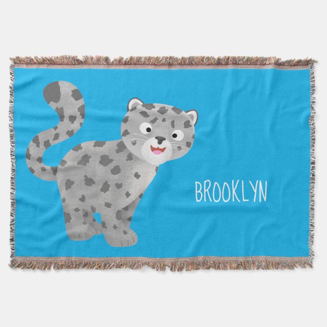 Manta Ilustracion personalizado de leopardo de las nieve (Anverso)