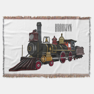 Manta Ilustracion personalizado de locomotora de vapor