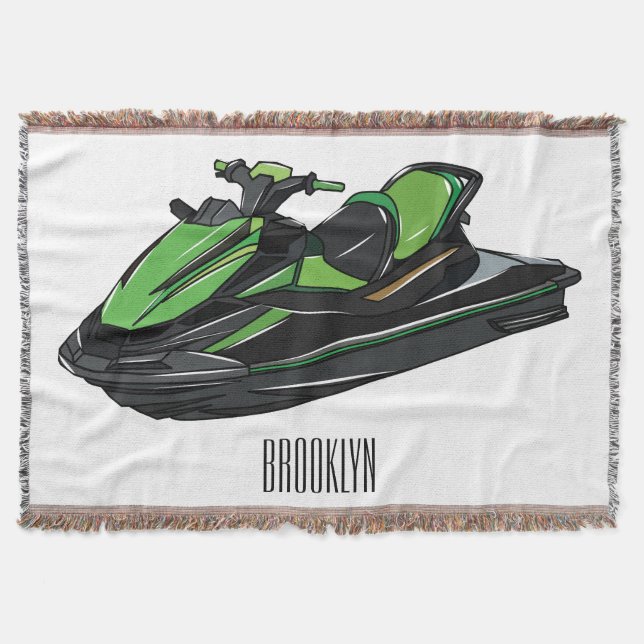 Manta Ilustracion personalizado de moto acuática (Anverso)