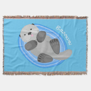 Manta Ilustracion personalizado de nutria marina feliz
