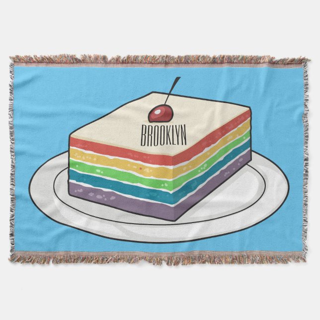 Manta Ilustracion personalizado de pastel de arcoiris (Anverso)