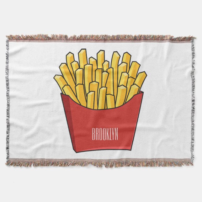 Manta Ilustracion personalizado de patatas fritas (Anverso)
