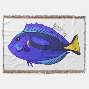 Manta Ilustracion personalizado de pescado tang azul