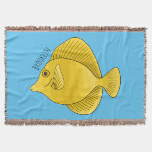 Manta Ilustracion personalizado de pescado tango amarill