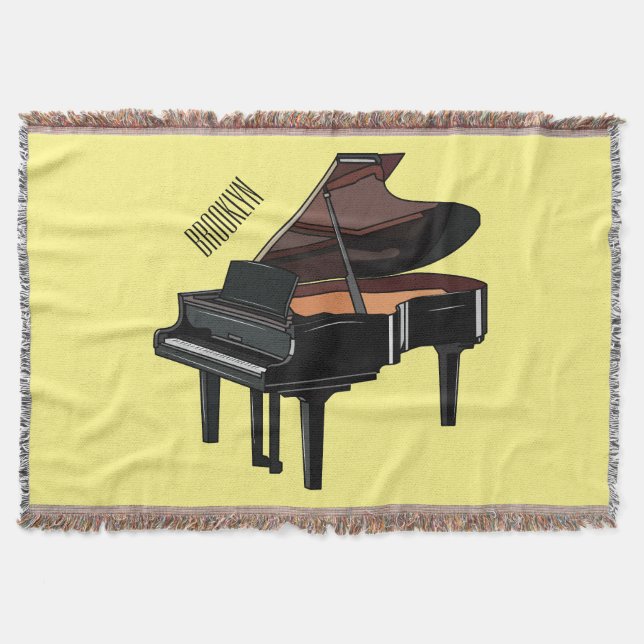 Manta Ilustracion personalizado de piano (Anverso)