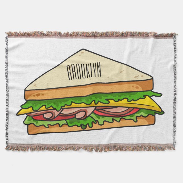 Manta Ilustracion personalizado de sándwich (Anverso)