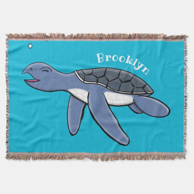 Manta Ilustracion personalizado de tortuga marina de beb (Anverso)