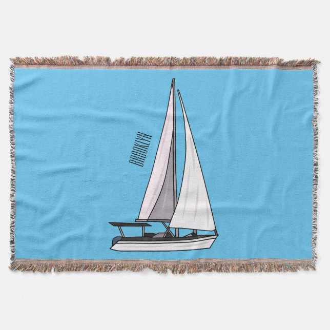 Manta Ilustracion personalizado de velero (Anverso)