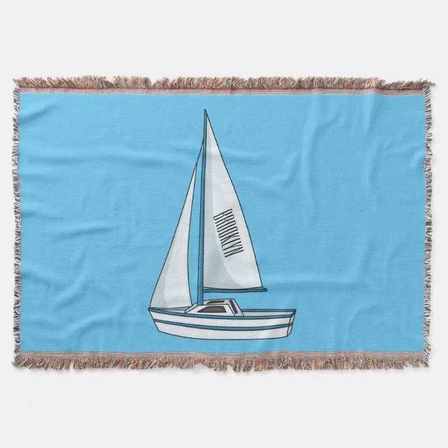 Manta Ilustracion personalizado de velero (Anverso)