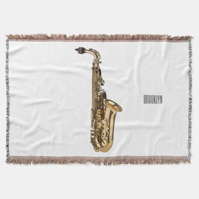 Manta Ilustracion personalizado saxofón (Anverso)