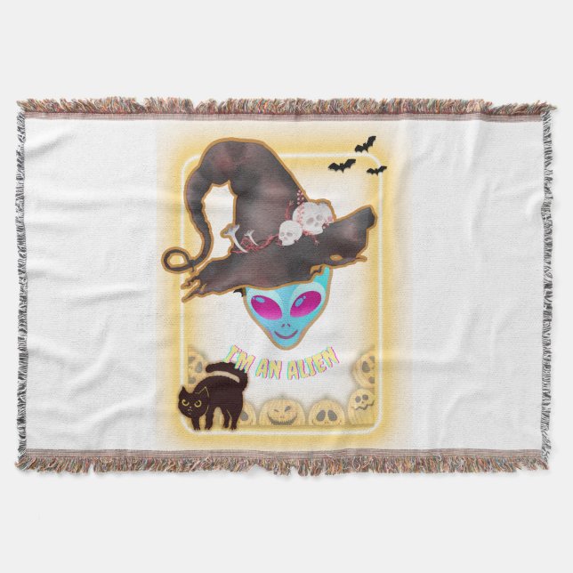 Manta "I'M AN ALIEN" Halloween Throw Blanket (Anverso)